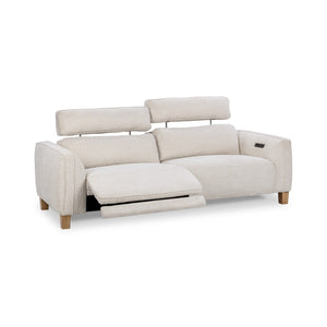 Classic Home Conway Reclining Sofa - Stylish Comfort, Soft Polyester Upholstery, Durable Ash Wood Frame Design Ivory 2205SF11
