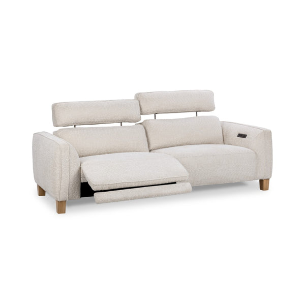 Classic Home Conway Reclining Sofa - Stylish Comfort, Soft Polyester Upholstery, Durable Ash Wood Frame Design Ivory 2205SF11
