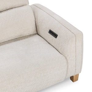 Classic Home Conway Reclining Sofa - Stylish Comfort, Soft Polyester Upholstery, Durable Ash Wood Frame Design Ivory 2205SF11