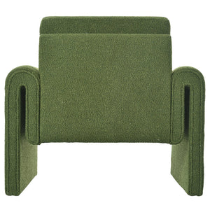 English Elm Christopher Knight Home® - Modern Bouclé Upholstered Accent Chair with Rounded Arms, Solid Wood Frame, 330lb Capacity, Luxe Comfort Green N765P248341N