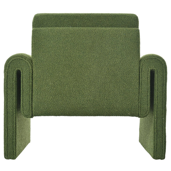English Elm Christopher Knight Home® - Modern Bouclé Upholstered Accent Chair with Rounded Arms, Solid Wood Frame, 330lb Capacity, Luxe Comfort Green N765P248341N