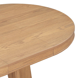 English Elm Trexm Extendable Round Dining Set Oak Veneer Sculptural Base Seats Four to Six Natural ST000131AAD-2026