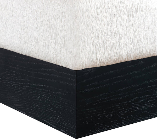Meridian Furniture Havre Plush Velour Fur Cube Ottoman with Art Deco Base for Living Room Accent Piece Cream B 22075Cream