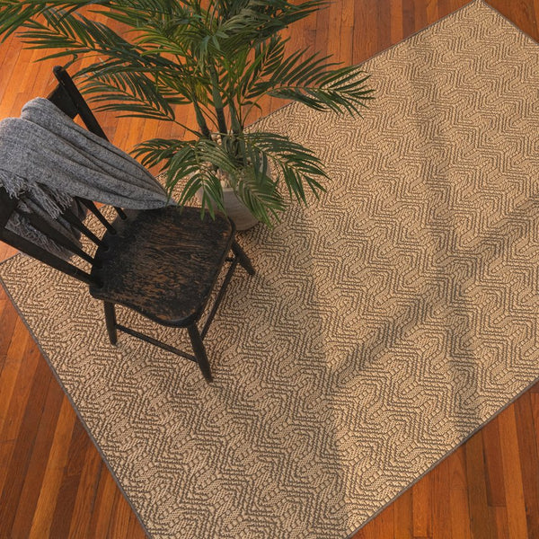 Capel Rugs Anton Natural Sisal Area Rug - Eco-friendly, Tightly Woven Design Perfect For Every Room In Your Home Sand Black, Ivory 100% Natural Sisal 2208ns02061200370