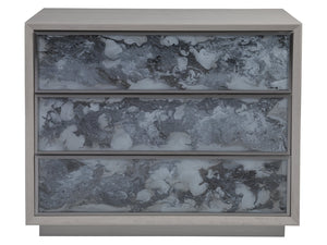 Lexington Artistica Home Metaphor Hall Chest - Elegant Contemporary Design With Églomisé Accents And Brushed Stainless Steel Frame Light Gray Wood 2208-973
