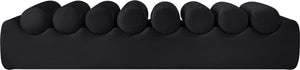 Meridian Furniture Rumble Vegan Leather Upholstered Bench with Bolster Pillows for Bedroom or Entryway Black 72 inches 22084Black