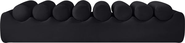 Meridian Furniture Rumble Vegan Leather Upholstered Bench with Bolster Pillows for Bedroom or Entryway Black 72 inches 22084Black