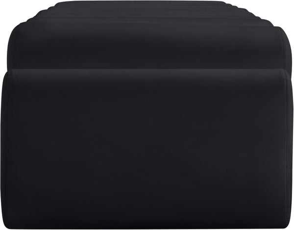 Meridian Furniture Rumble Vegan Leather Upholstered Bench with Bolster Pillows for Bedroom or Entryway Black 72 inches 22084Black