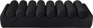 Meridian Furniture Rumble Vegan Leather Upholstered Bench with Bolster Pillows for Bedroom or Entryway Black 72 inches 22084Black