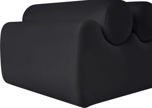 Meridian Furniture Rumble Vegan Leather Upholstered Bench with Bolster Pillows for Bedroom or Entryway Black 72 inches 22084Black