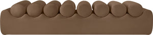 Meridian Furniture Rumble Vegan Leather Upholstered Bench with Bolster Pillows for Bedroom or Entryway Brown 72 inches 22084Brown
