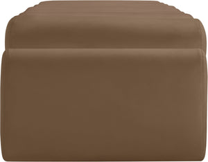 Meridian Furniture Rumble Vegan Leather Upholstered Bench with Bolster Pillows for Bedroom or Entryway Brown 72 inches 22084Brown