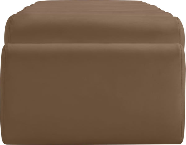 Meridian Furniture Rumble Vegan Leather Upholstered Bench with Bolster Pillows for Bedroom or Entryway Brown 72 inches 22084Brown
