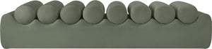 Meridian Furniture Rumble Vegan Leather Upholstered Bench with Bolster Pillows for Bedroom or Entryway Green 72 inches 22084Green