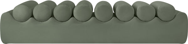 Meridian Furniture Rumble Vegan Leather Upholstered Bench with Bolster Pillows for Bedroom or Entryway Green 72 inches 22084Green
