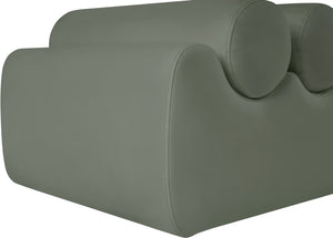 Meridian Furniture Rumble Vegan Leather Upholstered Bench with Bolster Pillows for Bedroom or Entryway Green 72 inches 22084Green