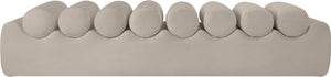 Meridian Furniture Rumble Vegan Leather Upholstered Bench with Bolster Pillows for Bedroom or Entryway Taupe 72 inches 22084Taupe