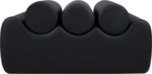 Meridian Furniture Rumble Vegan Leather Upholstered Bench with Bolster Pillows for Bedroom or Entryway Black 32 inches 22085Black
