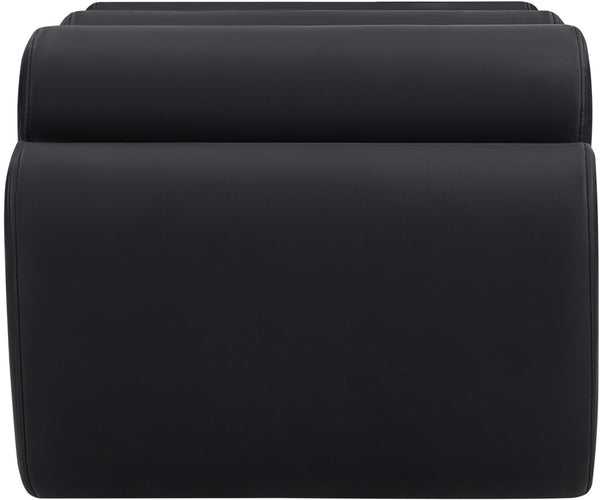 Meridian Furniture Rumble Vegan Leather Upholstered Bench with Bolster Pillows for Bedroom or Entryway Black 32 inches 22085Black