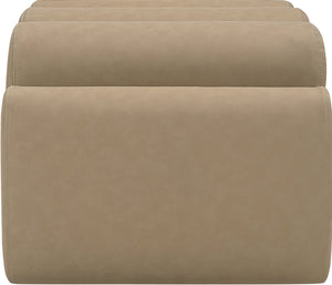 Meridian Furniture Rumble Vegan Leather Upholstered Bench with Bolster Pillows for Bedroom or Entryway Tan 32 inches 22085Tan