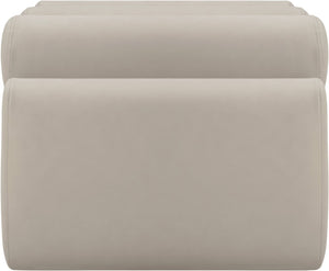 Meridian Furniture Rumble Vegan Leather Upholstered Bench with Bolster Pillows for Bedroom or Entryway Taupe 32 inches 22085Taupe