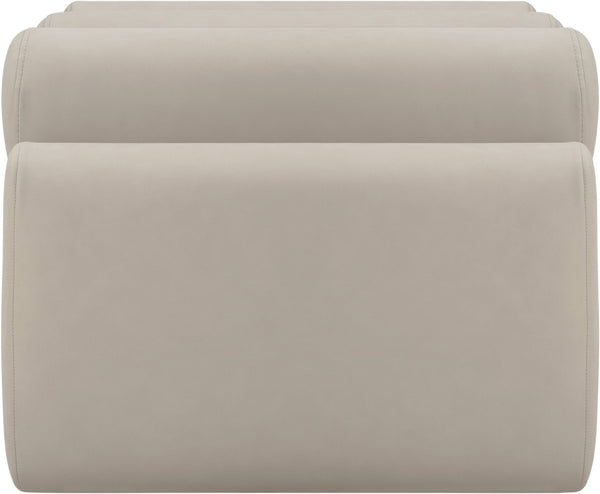 Meridian Furniture Rumble Vegan Leather Upholstered Bench with Bolster Pillows for Bedroom or Entryway Taupe 32 inches 22085Taupe