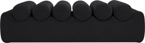 Meridian Furniture Rumble Vegan Leather Upholstered Bench with Bolster Pillows for Bedroom or Entryway Black 56 inches 22086Black