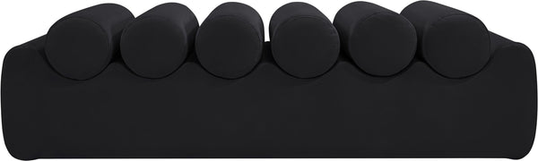 Meridian Furniture Rumble Vegan Leather Upholstered Bench with Bolster Pillows for Bedroom or Entryway Black 56 inches 22086Black