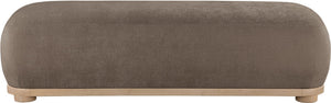 Meridian Furniture Calum Mid-century Chenille Upholstered Bench with Tapered Wood Legs for Bedroom Entryway Brown Style 1 22087Brown