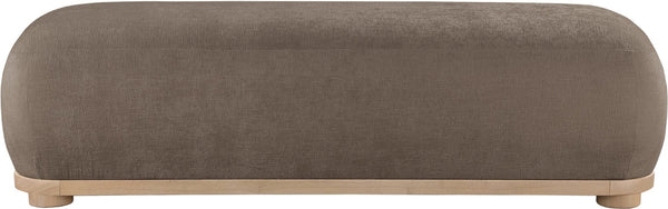 Meridian Furniture Calum Mid-century Chenille Upholstered Bench with Tapered Wood Legs for Bedroom Entryway Brown Style 1 22087Brown