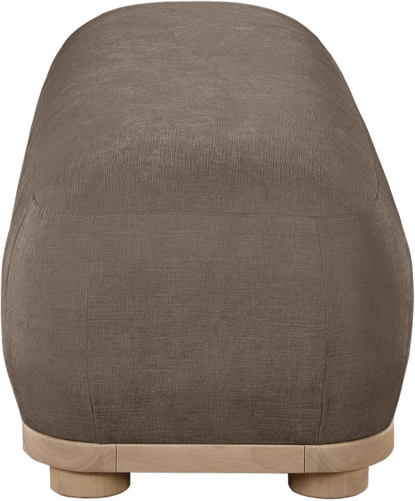 Meridian Furniture Calum Mid-century Chenille Upholstered Bench with Tapered Wood Legs for Bedroom Entryway Brown Style 1 22087Brown