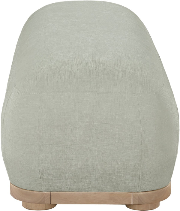 Meridian Furniture Calum Mid-century Chenille Upholstered Bench with Tapered Wood Legs for Bedroom Entryway Mint Style 1 22087Mint