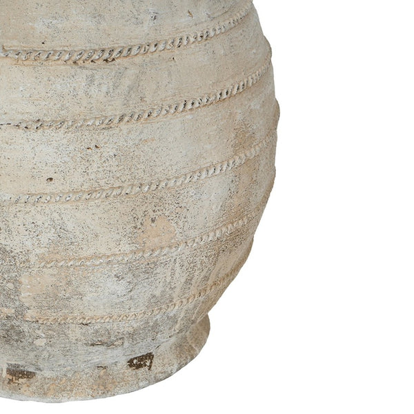 English Elm 17.5x17.5x18.5" Magnesium Round Planter Weathered White Ridged Farmhouse Garden Pot W2078P495296
