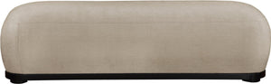 Meridian Furniture Calum Mid-century Chenille Upholstered Bench with Tapered Wood Legs for Bedroom Entryway Beige Style 2 22088Beige