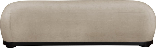 Meridian Furniture Calum Mid-century Chenille Upholstered Bench with Tapered Wood Legs for Bedroom Entryway Beige Style 2 22088Beige