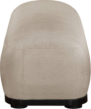 Meridian Furniture Calum Mid-century Chenille Upholstered Bench with Tapered Wood Legs for Bedroom Entryway Beige Style 2 22088Beige