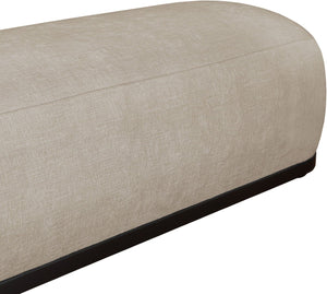 Meridian Furniture Calum Mid-century Chenille Upholstered Bench with Tapered Wood Legs for Bedroom Entryway Beige Style 2 22088Beige