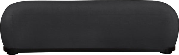 Meridian Furniture Calum Mid-century Chenille Upholstered Bench with Tapered Wood Legs for Bedroom Entryway Black Style 2 22088Black