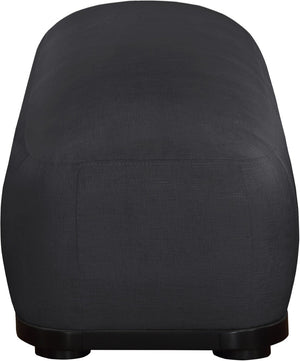 Meridian Furniture Calum Mid-century Chenille Upholstered Bench with Tapered Wood Legs for Bedroom Entryway Black Style 2 22088Black