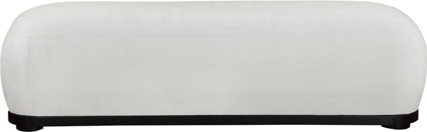 Meridian Furniture Calum Mid-century Chenille Upholstered Bench with Tapered Wood Legs for Bedroom Entryway Cream Style 2 22088Cream