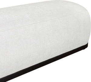 Meridian Furniture Calum Mid-century Chenille Upholstered Bench with Tapered Wood Legs for Bedroom Entryway Cream Style 2 22088Cream