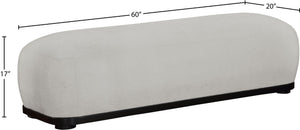Meridian Furniture Calum Mid-century Chenille Upholstered Bench with Tapered Wood Legs for Bedroom Entryway Grey Style 2 22088Grey