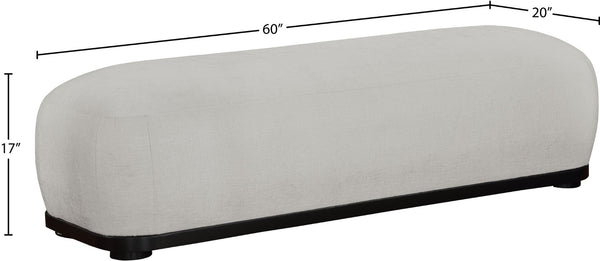 Meridian Furniture Calum Mid-century Chenille Upholstered Bench with Tapered Wood Legs for Bedroom Entryway Grey Style 2 22088Grey