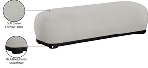 Meridian Furniture Calum Mid-century Chenille Upholstered Bench with Tapered Wood Legs for Bedroom Entryway Grey Style 2 22088Grey