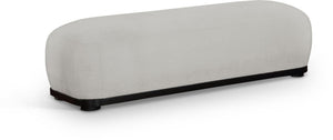 Meridian Furniture Calum Mid-century Chenille Upholstered Bench with Tapered Wood Legs for Bedroom Entryway Grey Style 2 22088Grey