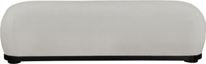 Meridian Furniture Calum Mid-century Chenille Upholstered Bench with Tapered Wood Legs for Bedroom Entryway Grey Style 2 22088Grey