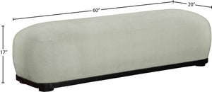 Meridian Furniture Calum Mid-century Chenille Upholstered Bench with Tapered Wood Legs for Bedroom Entryway Mint Style 2 22088Mint