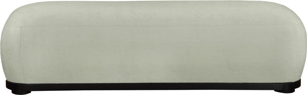 Meridian Furniture Calum Mid-century Chenille Upholstered Bench with Tapered Wood Legs for Bedroom Entryway Mint Style 2 22088Mint