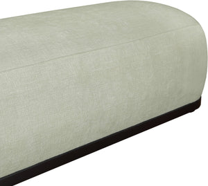 Meridian Furniture Calum Mid-century Chenille Upholstered Bench with Tapered Wood Legs for Bedroom Entryway Mint Style 2 22088Mint