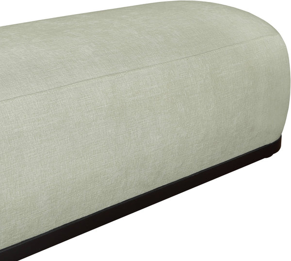 Meridian Furniture Calum Mid-century Chenille Upholstered Bench with Tapered Wood Legs for Bedroom Entryway Mint Style 2 22088Mint